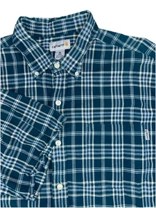 Carhartt Men’s XL Tall Short Sleeve Plaid Button Up Cotton Short - Picture 1 of 6