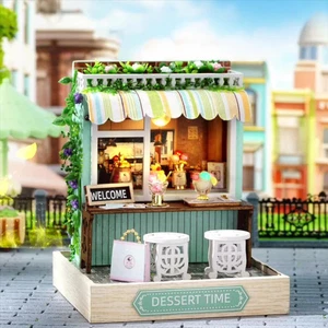Dessert Time Dollhouse Kit - Miniature Wizardi Roombox Kit F07M51-67-QT-086 - Picture 1 of 2