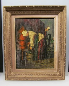 Ölgemälde Guy PICHON (1933-2007)    La Zireuse d`eau  Magd am Fass - Bild 1 von 10