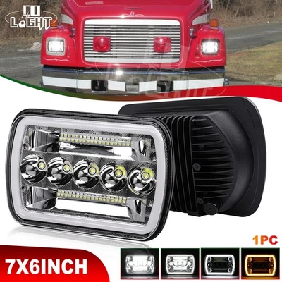 1PC 7X6" 5X7" LED Headlight For Freightliner FL50 FL60 FL70 FL80 MT35 MT45 MT55 - Image 1 of 4