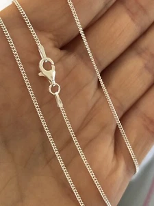 Collana Catena Cordolo Originale Argento Sterling 14 pollici-30 pollici 1,2 mm UK - Foto 1 di 12