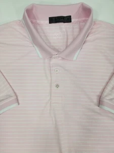 G/FORE Golf Men's XL Pique Knit Pink Striped Polo Shirt Performance NO CLUB LOGO - Picture 1 of 15