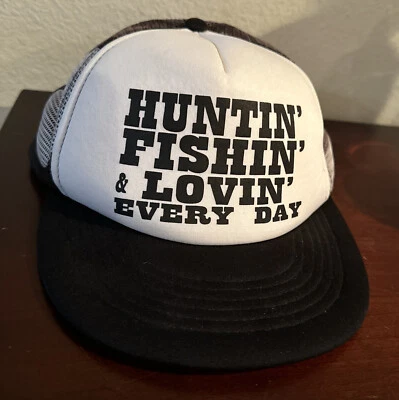 Винтажная бейсболка с сеткой бейсболка для охоты рыбалки и любящих каждый день водитель грузовика - Изображение 1 из 3