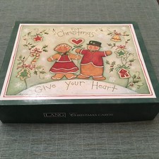 Vtg 2008 LANG Susan Winget "Gingerbread" Set of 12 Christmas Cards w/Orig Box