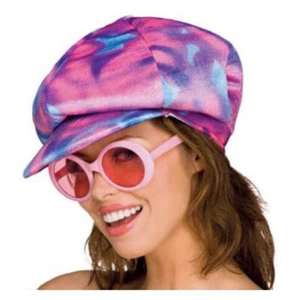 Disco Cap - Pink/Blue - 70's - Applejack Newsie - Costume Accessory - One Size - Picture 1 of 1