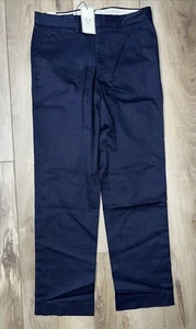 J. Crew Mens Flex Bedford Pants Flat Front Straight Leg Navy Blue Size 29X30 NEW - Picture 1 of 8