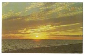 Pretty SUNSET OVER CAPE COD WATERS MA Massachusetts Postcard Mass - Picture 1 of 2
