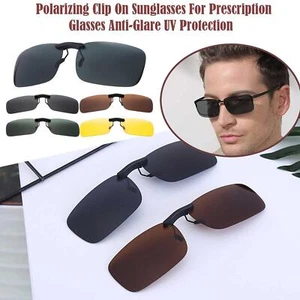 Night Vision Anti Glare Polarized Clip on Sunglasses Up A1 Flip Lens NEW - Picture 1 of 16