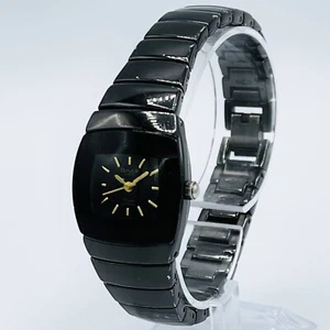Vintage Omax Womens Black Watch HB794 Ladies Stainless Steel Waterproof Used - Picture 1 of 5