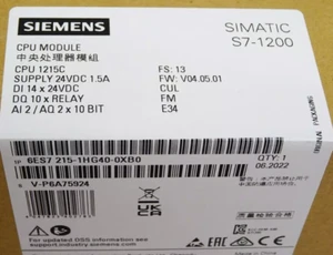 Siemens 6ES7215-1HG40-0XB0 CPU Module 6ES72151HG400XB0 - Picture 1 of 1