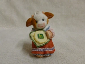 Mary's Moo Moos John Deere Stitched With Love From Moo Heart Cow 674540 Figurine - Picture 1 of 6