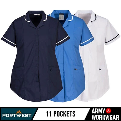 Portwest Extensible Maternité Tunique Col Chemise Femmes Soins, Nurse, Work Haut - Photo 1/2