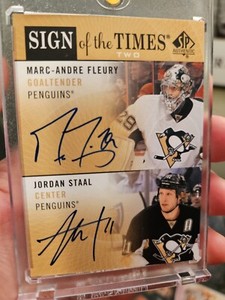 2012-13 SP Authentic Marc-Andre Fleury/Jordan Staal AUTO🔥Sign Of The Times SSP