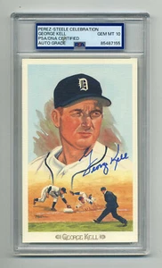 GEORGE KELL SUPERB GEM MINT 10 PSA/DNA SIGNED PEREZ STEELE CELEBRATION CARD - Picture 1 of 1