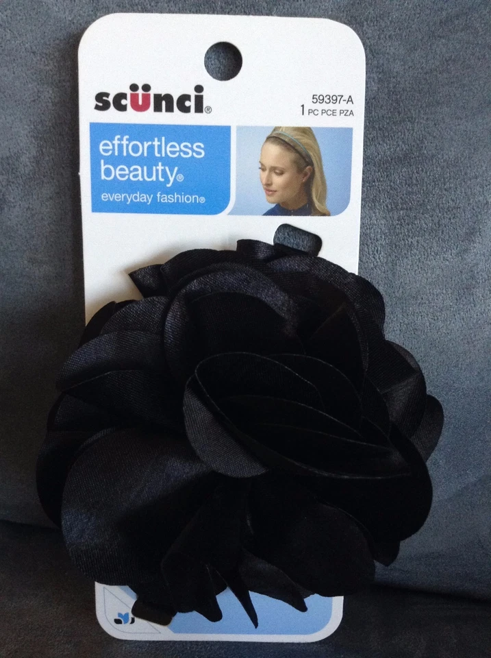 SCUNCI BELLEZA SIN ESFUERZO 1 PIEZA #59397-A ENVOLTURA DE CABEZA DE FLOR ARCO NEGRO - NUEVO Foto 1 de 1