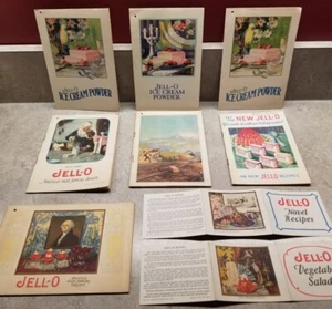 9 Vintage 1922 - 1932 JELL-O Jello Recipe Booklets, Pamphlets Tri-Fold Inserts - Picture 1 of 8