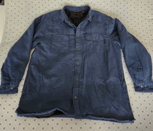 Wolverine Jacket Mens XL Button Up Shacket Navy insulated Jacket Shirt Work Wear - Picture 1 of 14