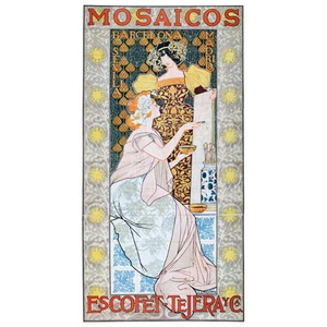 IMÁN NEVERA Mosaicos Escofet-Tejera Póster Publicitario, 1897 Mosaico Alexandre de Riquer - Imagen 1 de 7