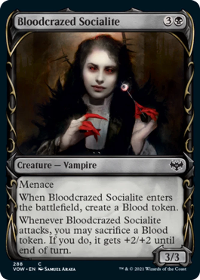 x1 Bloodcrazed Socialite - Showcase - Innistrad: Crimson Vow - NM - MTG - Image 1 of 1