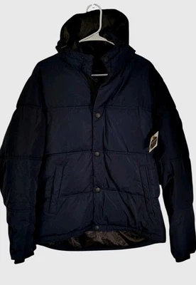 Lucky Brand Men's Coat Size Small Navy Blue Hooded Winter Jacket Puffer New Warm - Image 1 of 4