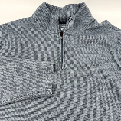Pullover Jos A Bank Para Hombres XL 1/4 Cremallera Jacquard Ajuste A Medida Azul Ligero Foto 1 de 4