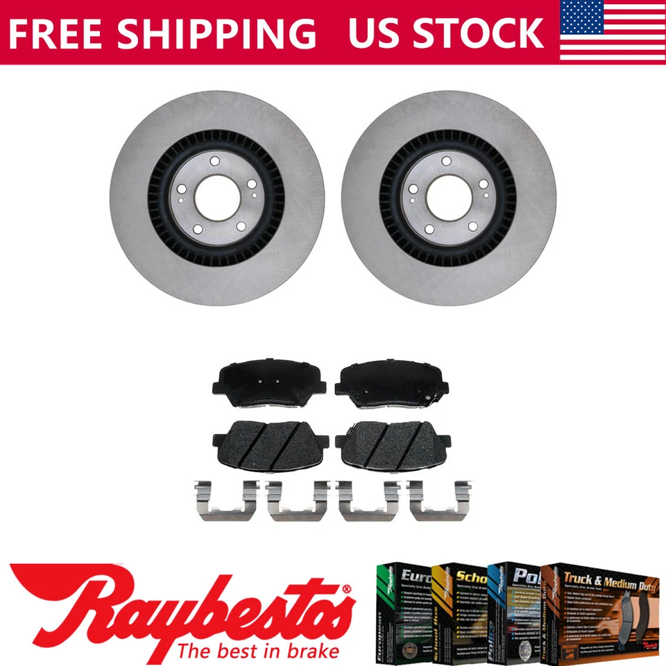 Rotores de freno delanteros + pastillas de freno de cerámica y herrajes para Hyundai Azera 2012-2017 Foto 1 de 4