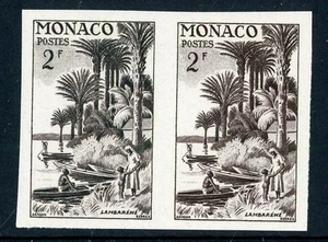 MÓNACO 1955 COMO NUEVO CASI NUEVO PAR IMPERFORADO #325, ¡PRUEBA A COLOR SCHWEITZER!! UU71 - Imagen 1 de 2