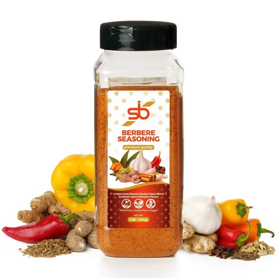 Condimento Berbere 1 lb mezcla de especias etíopes carnes de cocina africanas especias SB Foto 1 de 4