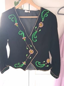 Black Velvet VINTAGE ladies JACKET SIZE 10 - Picture 1 of 8
