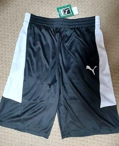Puma Youth Boys Black Casual Athletic Bottoms Gym Shorts Large 14-16 School - Picture 1 of 6