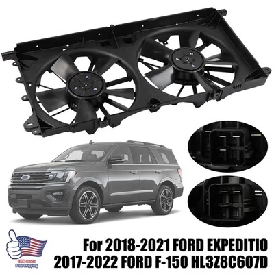 Genuine Engine Radiator Cooling Fan Assembly fit 2016-2022 FORD F-150/Expedition Foto 1 de 4