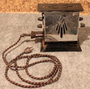 Antique Sun Chief Electric Flip Side Toaster Winsted, Conn w/Cloth Cord WORKS - Picture 1 of 5