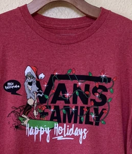 Vans Happy Holidays Mele Kalikimaka Christmas Men's T-Shirt Size M - Foto 1 di 5