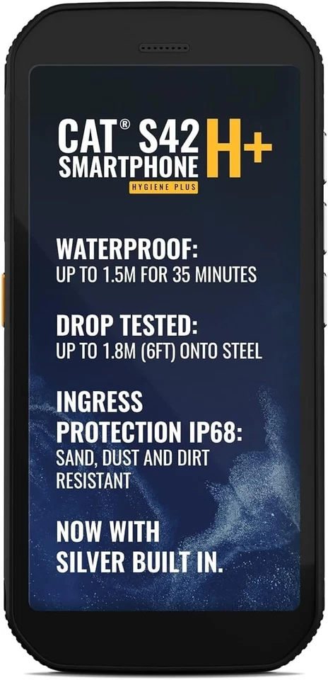 Caterpillar CAT S42 H+ Hygiene Plus Rugged Smartphone, 32GB 3GB,Dual Sim Black - Image 1 of 4