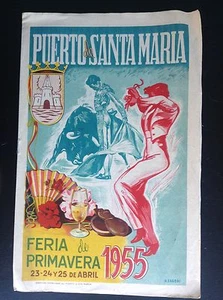Rare Puerto de Santa maria Feria 1955 Toros Corrida - Picture 1 of 5