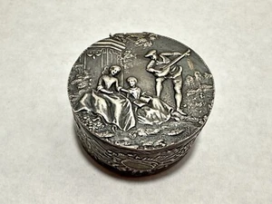 Vintage German Sterling Pill Snuff Box 1920’s Rare Stamped 930 Sterling 1 7/8” - Picture 1 of 13