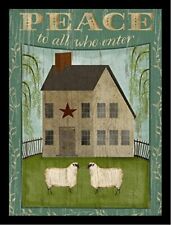 FRAMED Peace House by Beth Albert 18x24 Country Folk Art Print Poster