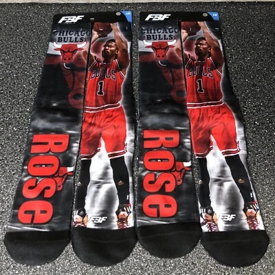 Chicago Bulls NBA FBF Originales Rosa #1 Equipo Gráfico Calcetines Grande Talla 10-13 Foto 1 de 4