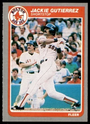 1985 Fleer - Jackie Gutierrez #160 Boston Red Sox Baseball Card - Image 1 of 2