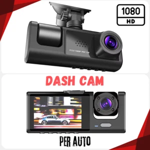 Dashcam Auto Full HD 1080p 2 Videocamera Auto per Sicurezza - Picture 1 of 9
