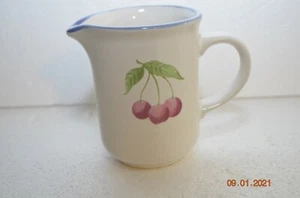 Pfaltzgraff Hopscotch Fruit 8 oz. Creamer Cream Pitcher Milk Jug Retired USA  - Picture 1 of 4