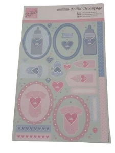 Anita's Foiled Decoupage Sheet - "Hello Little One" Hallmark Docrafts - Picture 1 of 2