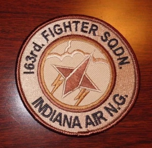 U.S.A.F. PATCH,163RD FIGHTER SQUADRON, INDIANA NATIONAL GUARD, DESERT, DCU    - Picture 1 of 1