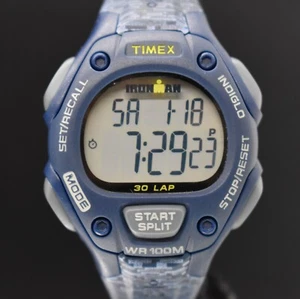 TIMEX IRONMAN Classic 30 Lap Watch Women Blue Sports Resin TW5M07400 NEW BATTERY - Picture 1 of 11