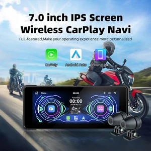 7"IPS Touch Screen Portable Motorcycle Navigator Carplay Android Auto Waterproof - Picture 1 of 15