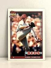1991 Topps #309 Norm Charlton Baseball Reds Cincinnati TOPPS Card