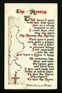 Poetry Poem Poet Postcard Good Motto The Rosary Robert C. Roberts Sheahan 807 - Picture 1 of 2