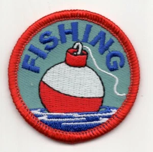 FISHING BOBBER Iron On Patch Sports Fish Fisherman - Picture 1 of 1