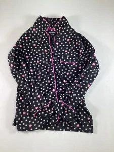 Womens Ellen Tracy Black White Polka Dot Long Sleeve Pajama Top Small EUC - Picture 1 of 4