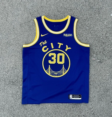 Nike Stephen Curry Warriors 2020-21 Throwback Swingman Jersey Size 52 XL Cover